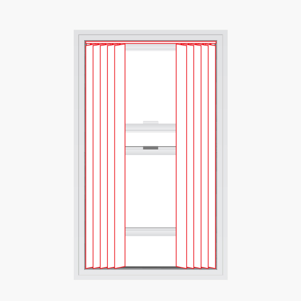 inside mount split vertical blind